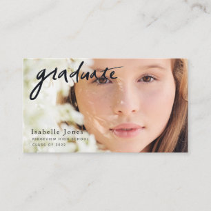 Tarjeta De Visita Graduado de foto manuscrita