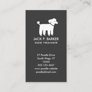 Tarjeta De Visita Gráfica de Caniche Blanco