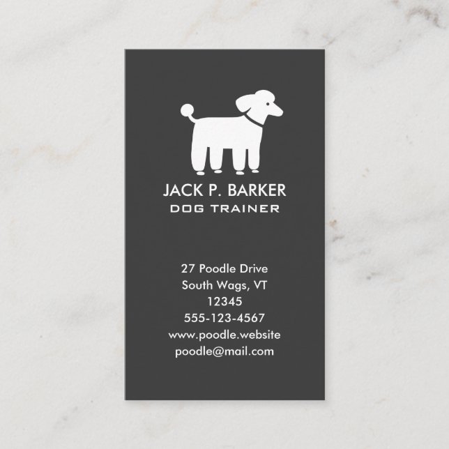 Tarjeta De Visita Gráfica de Caniche Blanco (Anverso)