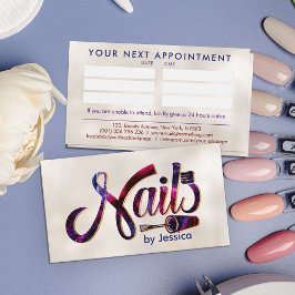 Tarjeta De Visita Gráfico con el logotipo de las uñas - Purpurina co