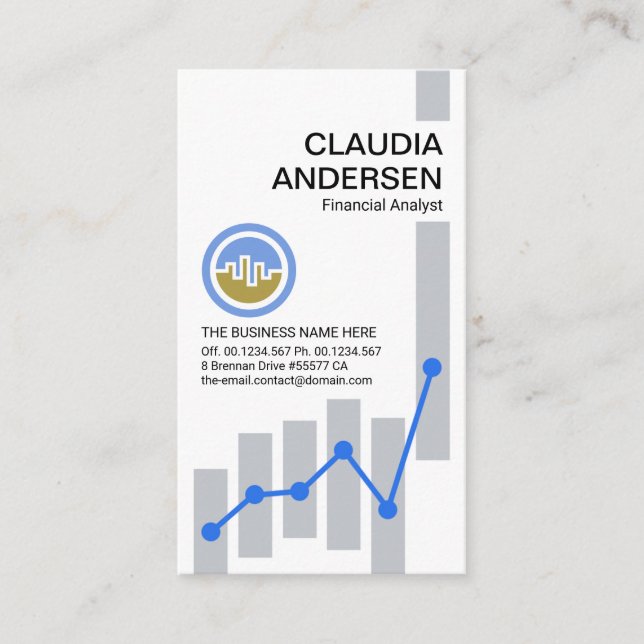 Tarjeta De Visita Gráfico de barra de acciones simple (Anverso)