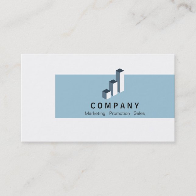 Tarjeta De Visita Gráfico de barras (azul bebé) (Anverso)