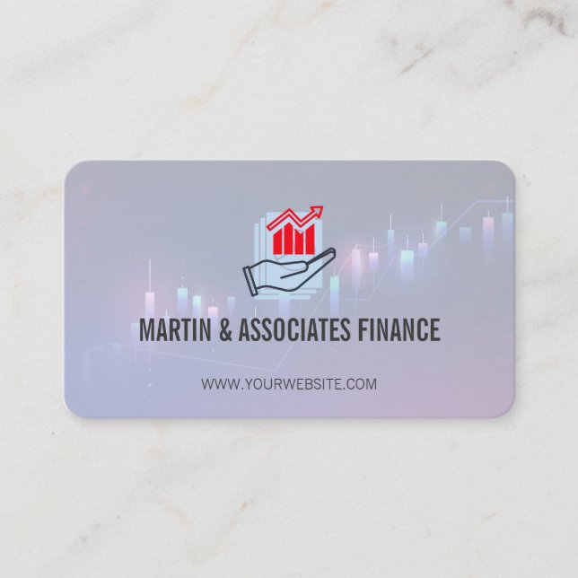 Tarjeta De Visita Gráfico de barras de datos | Gradiente | Mercado f (Anverso)