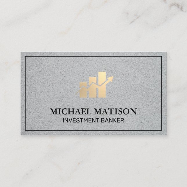 Tarjeta De Visita Gráfico de barras financieras | Análisis de existe (Anverso)