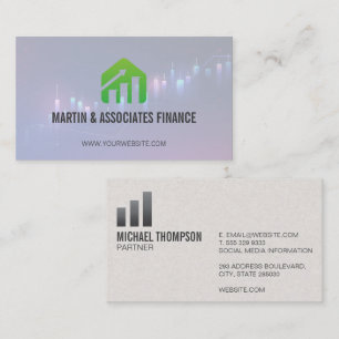Tarjeta De Visita Gráfico de barras verde Información del mercado