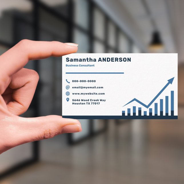 Tarjeta De Visita Gráfico de barras y consultor de negocios (Bar Chart & Business Consultant Business Card)