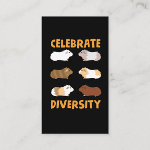 Tarjeta De Visita Gráfico de cerdo guineano celebra diversidad entr
