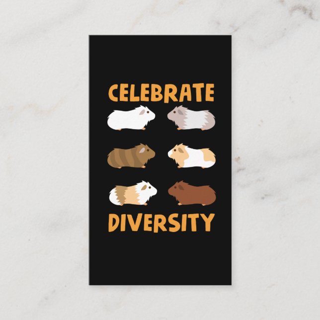 Tarjeta De Visita Gráfico de cerdo guineano celebra diversidad entre (Anverso)