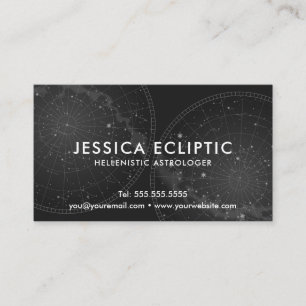 Tarjeta De Visita Gráfico de constelaciones de astrología (B&W) astr