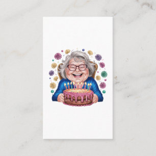Tarjeta De Visita Gráfico de cumpleaños de la abuela con gafas felic