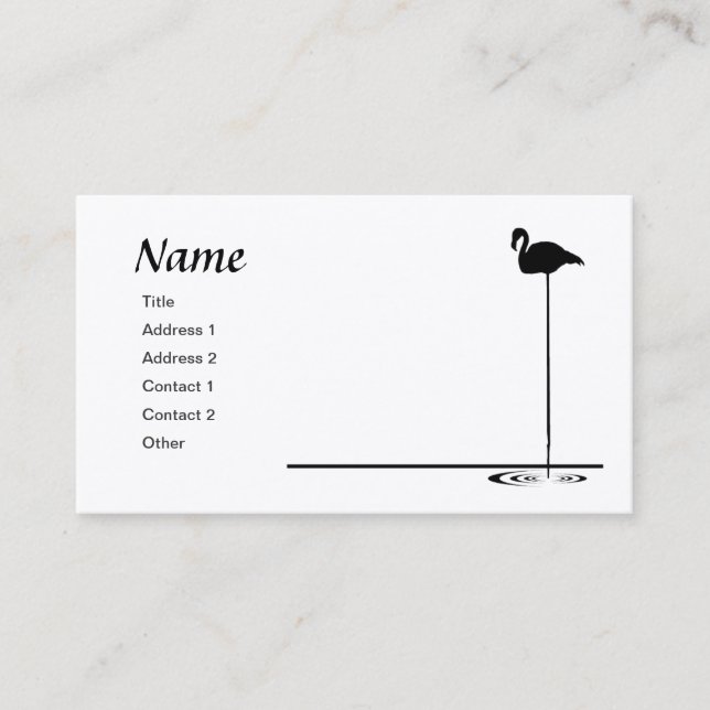 Tarjeta De Visita Gráfico de flamenco (Anverso)