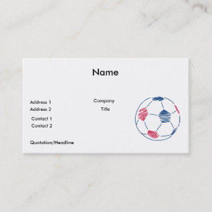 Tarjeta De Visita gráfico de garabatos de fútbol rojo y azul
