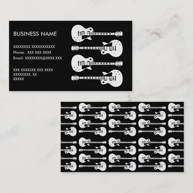 Tarjeta De Visita Gráfico de Guitars eléctricos en blanco (Anverso / Reverso)