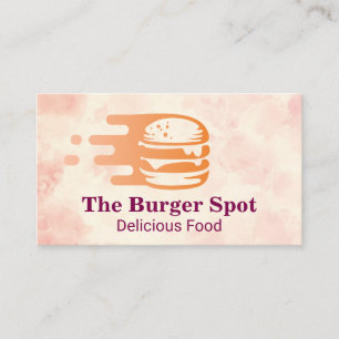 Tarjeta De Visita Gráfico de hamburguesa volando   Restaurante