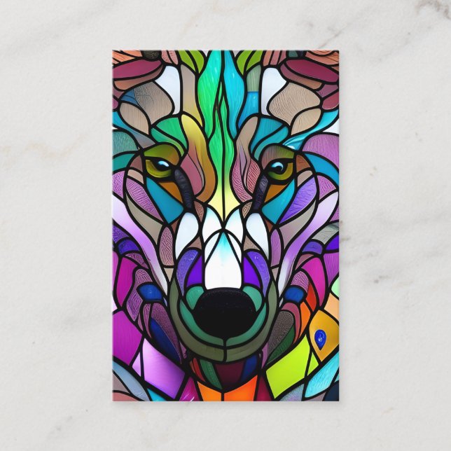 Tarjeta De Visita Gráfico de lobo de vidrio (Anverso)