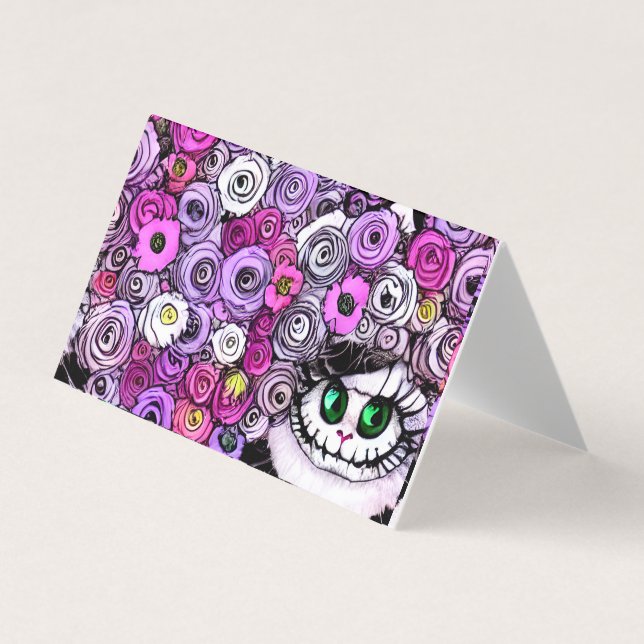 Tarjeta De Visita Gráfico de sueño de Cat Fluffy Furry (Anverso)