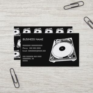 Tarjeta De Visita Gráfico de tornamesa retro en blanco