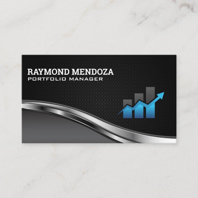 Tarjeta De Visita Gráfico financiero | Existencias (Anverso)