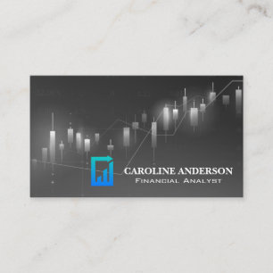 Tarjeta De Visita Gráfico financiero   Gráfica de candelero