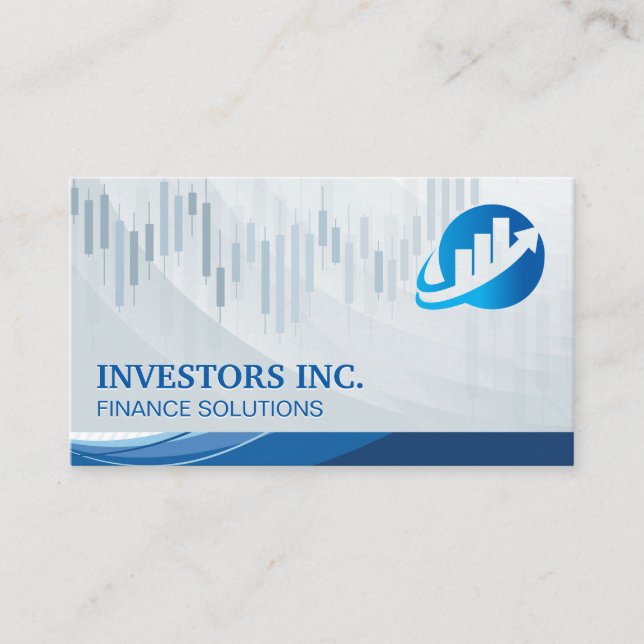 Tarjeta De Visita Gráfico financiero | Logotipo de gráfico de crecim (Anverso)