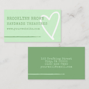Tarjeta De Visita Gráfico minimalista simple pastel verde lindo cora