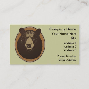 Tarjeta De Visita Gráfico montado de la cabeza del oso del Taxiderm