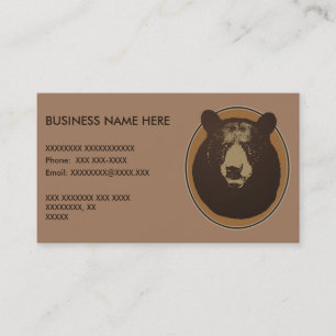 Tarjeta De Visita Gráfico montado de la cabeza del oso del Taxiderm