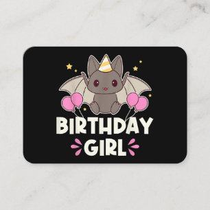 Tarjeta De Visita Gráfico mural de Chica de cumpleaños lindo