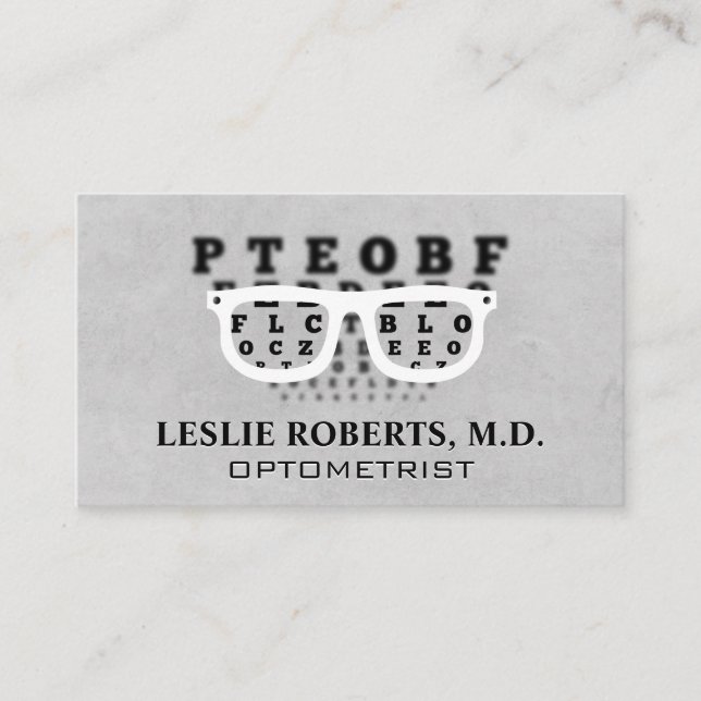 Tarjeta De Visita Gráfico ocular de gafas de prescripción | Optometr (Anverso)
