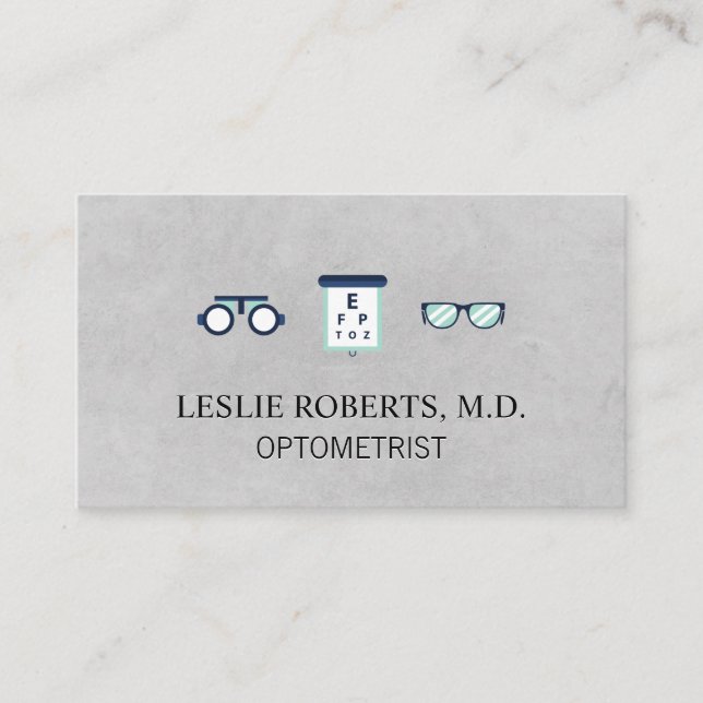 Tarjeta De Visita Gráfico ocular de gafas de prescripción | Optometr (Anverso)