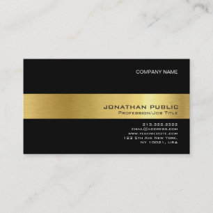 Tarjeta De Visita Gráfico profesional moderno del oro negro elegant