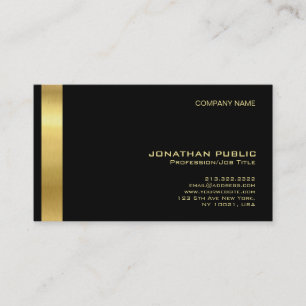 Tarjeta De Visita Gráfico profesional moderno del oro negro elegante