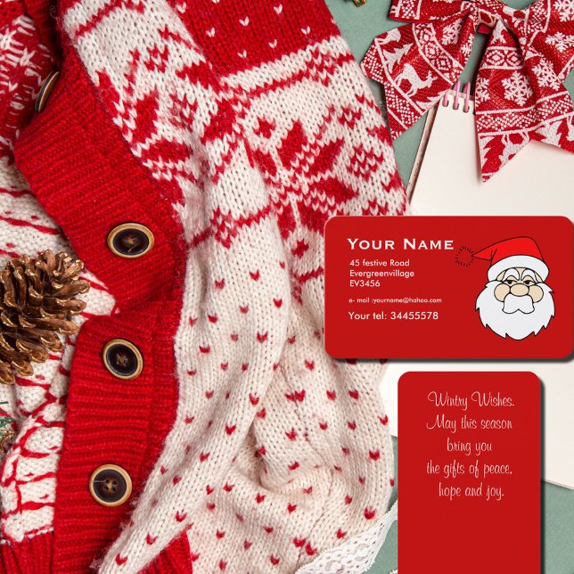 Tarjeta De Visita gráfico Santa en rojo (Subido por el creador)