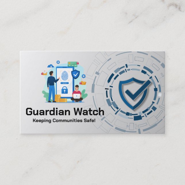 Tarjeta De Visita Gráficos de análisis de huellas digitales de segur (Anverso)