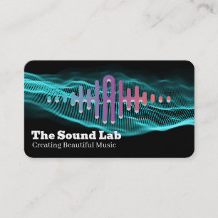 Tarjeta De Visita Gráficos de ondas sonoras   Logotipo de nota music