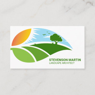 Tarjeta De Visita Gráficos de paisaje de hoja   Jardinero