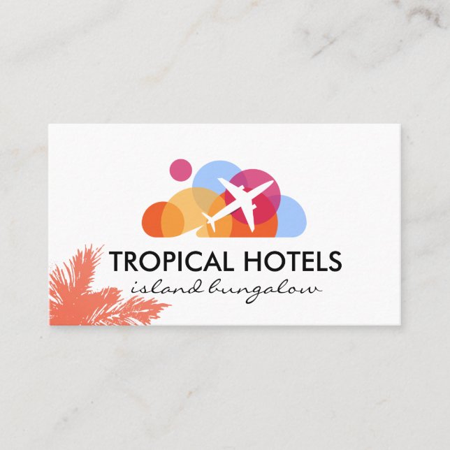 Tarjeta De Visita Gráficos de plano | Palmeras Tropicales (Anverso)