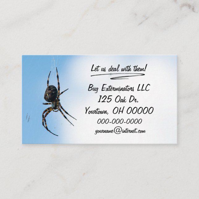 Tarjeta De Visita Gran araña para exterminador de fallos (Anverso)
