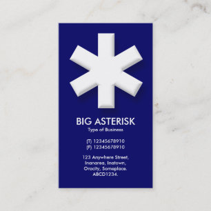 Tarjeta De Visita Gran Asterisk - Azul oscuro (000066)