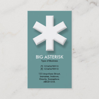 Tarjeta De Visita Gran Asterisk - Gris turquesa (669999)