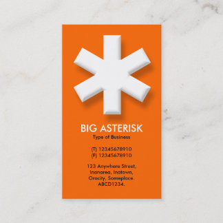 Tarjeta De Visita Gran Asterisk - Naranja (FF6600)