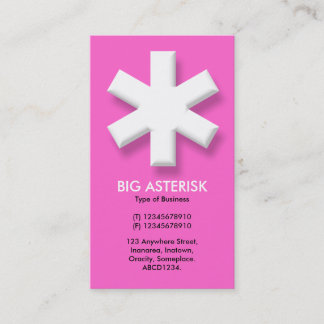 Tarjeta De Visita Gran Asterisk - Rosa (FF66CC)