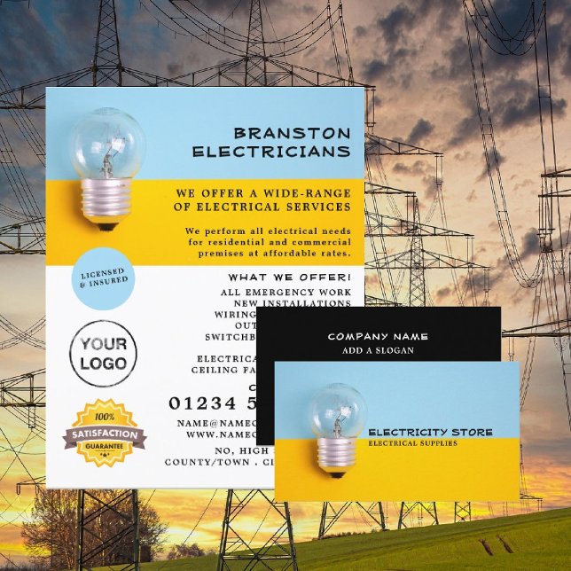 Tarjeta De Visita Gran bombilla, electricista (Subido por el creador)