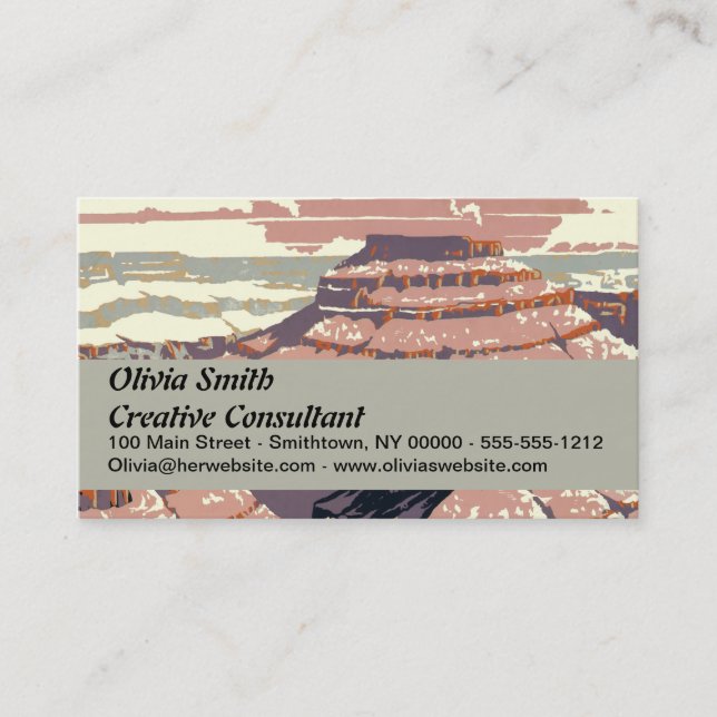 Tarjeta De Visita Gran Cañón de arte gráfico occidental americano (Anverso)