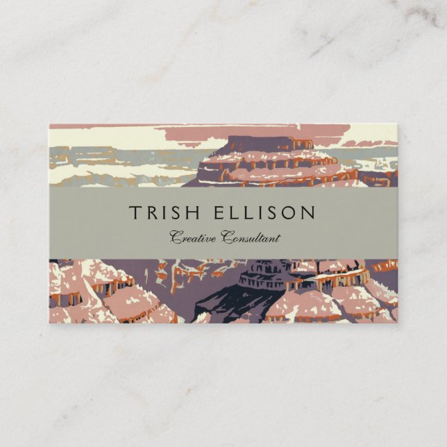 Tarjeta De Visita Gran Cañón de arte gráfico occidental americano (Anverso)