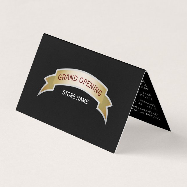 Tarjeta De Visita Gran ceremonia de inauguración de Banner dorado Ta (Anverso)