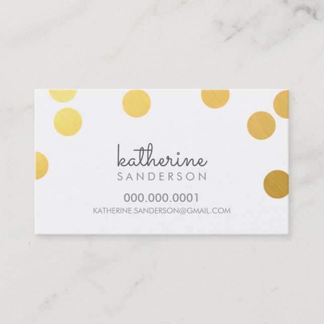 Tarjeta De Visita GRAN CONFETTI SPOT moderno negrita Relieve metaliz (Anverso)