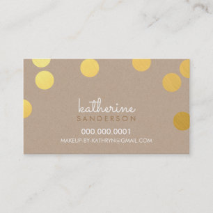 Tarjeta De Visita GRAN CONFETTI SPOT Relieve metalizado de oro negri