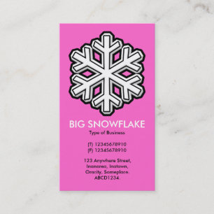 Tarjeta De Visita Gran copo de nieve - rosa (FF66CC)