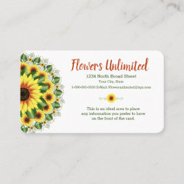 Tarjeta De Visita Gran Diseño De Motivos De Girasol Ideal Para